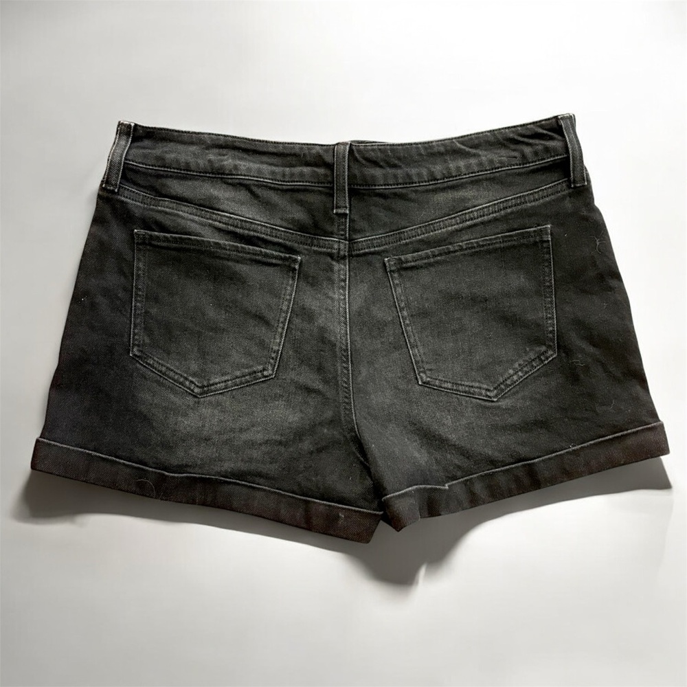 SO Black Jean Mom Shorts High-Waisted Cuffed 13 / 31W - Picture 2 of 6